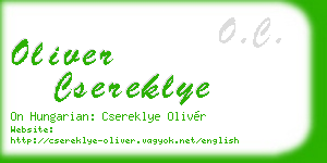 oliver csereklye business card