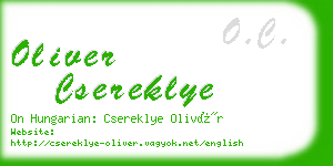 oliver csereklye business card